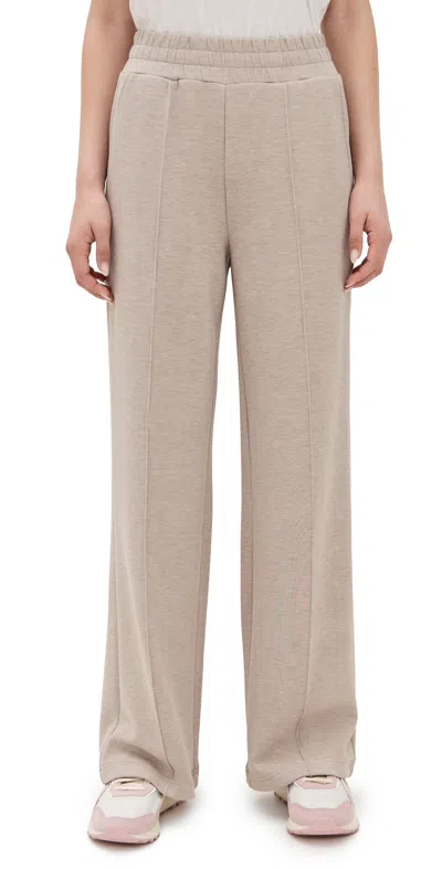 Varley The Wide Leg Pants 30 Taupe Marl In White