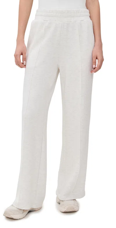 Varley Aberdeen Ribbed Knit Pants In Ivory Marl