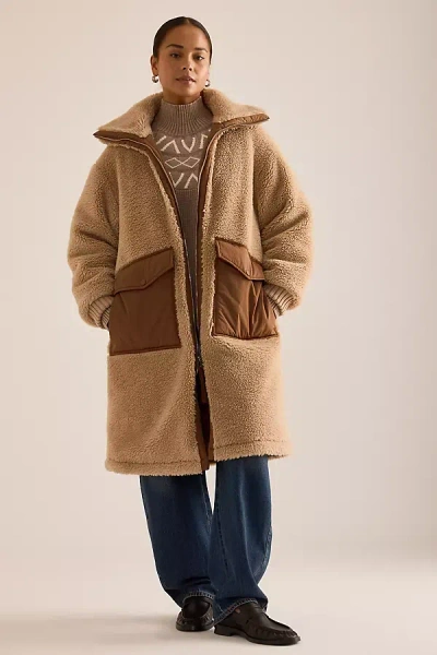 Varley Theia Reversible Coat In Brown