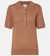 Varley Toni Fine-knit Polo Top In Brown