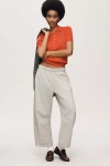 Varley Toni Short-sleeve Fine Knit Polo Sweater In Red