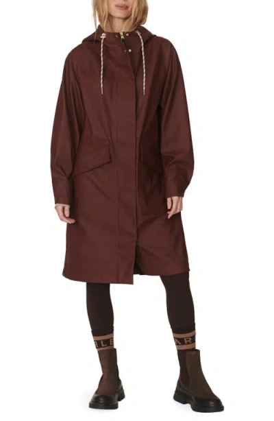 Varley Tovera Long Rain Jacket In Brown