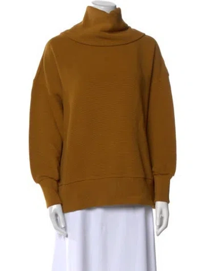 Pre-owned Varley Turtleneck Long Sleeve Sweatshirt In Brown