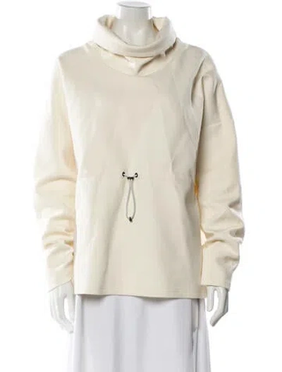 Pre-owned Varley Turtleneck Long Sleeve Sweatshirt In Neutral