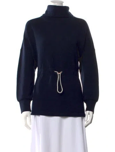 Pre-owned Varley Turtleneck Long Sleeve Top In Blue
