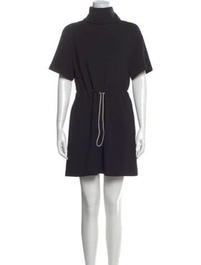 Pre-owned Varley Turtleneck Mini Dress In Black