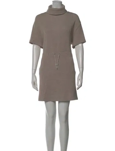 Pre-owned Varley Turtleneck Mini Dress In Neutral