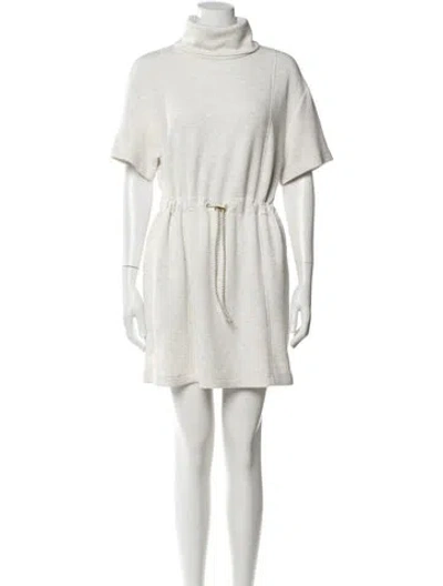 Pre-owned Varley Turtleneck Mini Dress In White