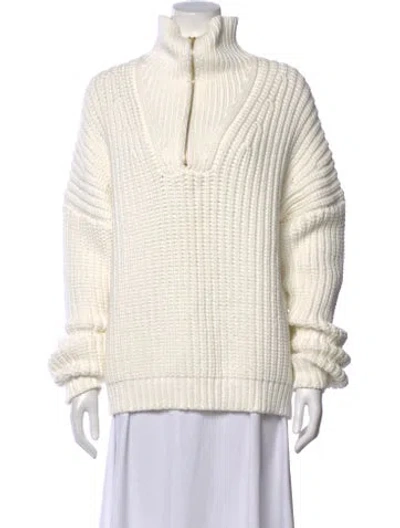 Pre-owned Varley Turtleneck Sweater In White