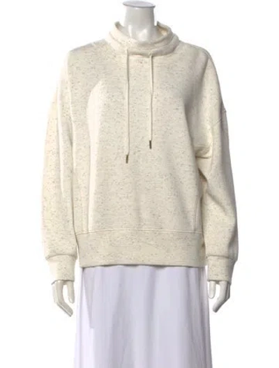 Pre-owned Varley Tweed Pattern Mock Neck Sweater In Neutral
