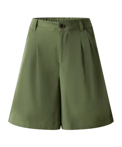 Varley Twill Cotton Shorts In Green