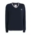 Varley Womens Navy Iona Embroidered-logo Knitted Jumper Xs In Blue