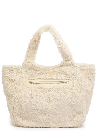 Varley Vail Faux Fur Cross-body Tote Bag In Neutral