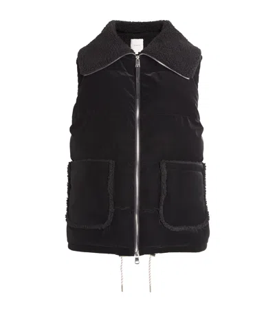Varley Velvet Evie Gilet In Black