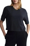 Varley Venice Easy Cotton Blend Crop T-shirt In Black