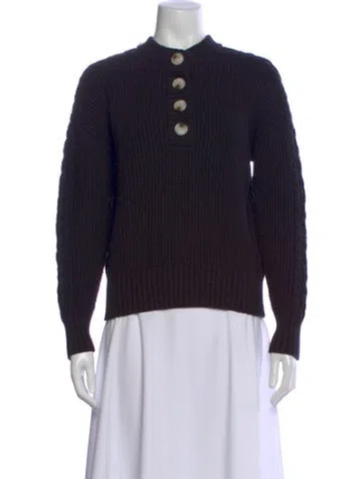 Pre-owned Varley Vera Mock Neck Sweater In Black