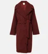 Varley Vermont Faux Shearling Wrap Coat In Burgundy