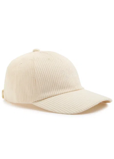 Varley Vickers Logo-embroidered Soft Cord Cap In Cream