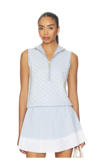 Varley Vincent Half Zip Knit Top In Blue