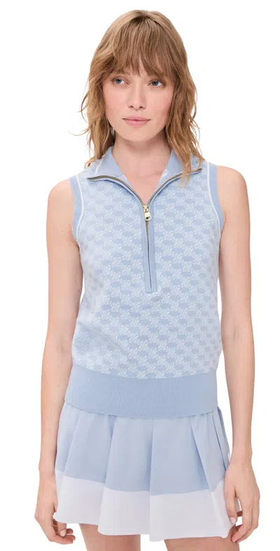 Varley Vincent Half Zip Sweater Vest Xenon Blue/white