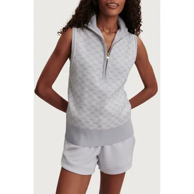 Varley Vincent Sleeveless Half Zip Jacquard Sweater In Gray