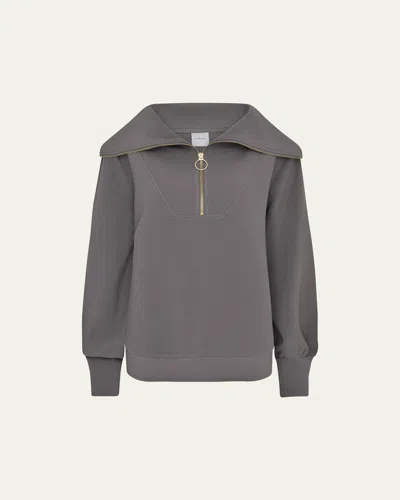 Varley Vine Oversized 1/2-zip Pullover Sweatshirt In Gray