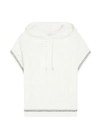 Varley Vittoria Hooded Open-knit Cotton Sweater In Multi