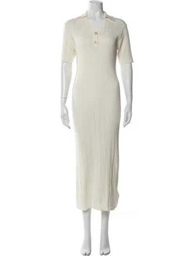 Pre-owned Varley V-neck Long Dress In Green