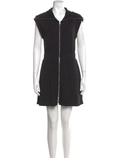 Pre-owned Varley V-neck Mini Dress In Black