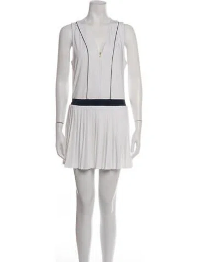 Pre-owned Varley V-neck Mini Dress In White
