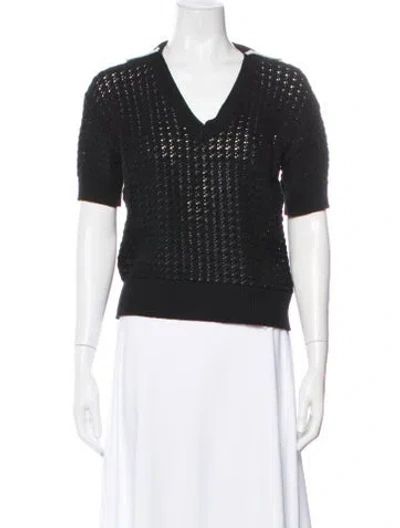Pre-owned Varley V-neck Sweater In Black
