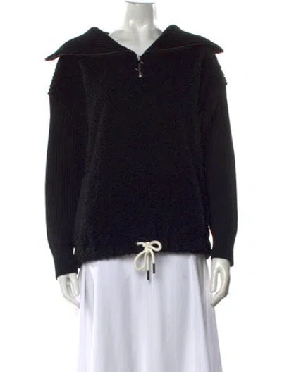 Pre-owned Varley V-neck Sweater In Black