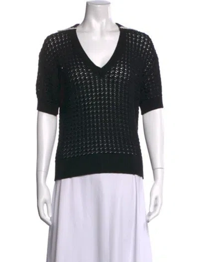 Pre-owned Varley V-neck Sweater In Black