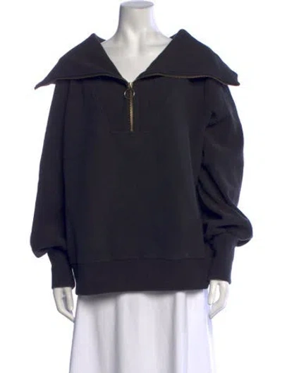 Pre-owned Varley V-neck Sweater In Black