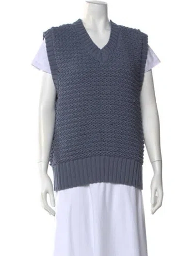 Pre-owned Varley V-neck Sweater In Blue