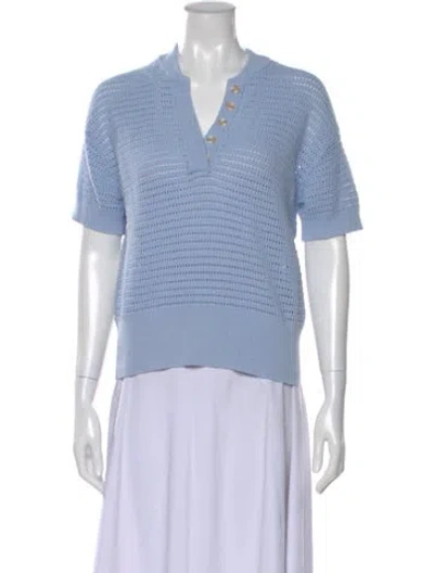 Pre-owned Varley V-neck Sweater In Blue