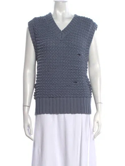 Pre-owned Varley V-neck Sweater In Blue