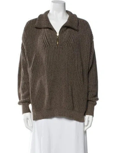 Pre-owned Varley V-neck Sweater In Brown