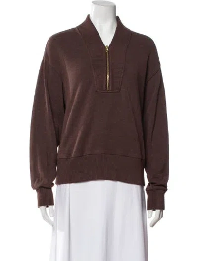 Pre-owned Varley V-neck Sweater In Brown