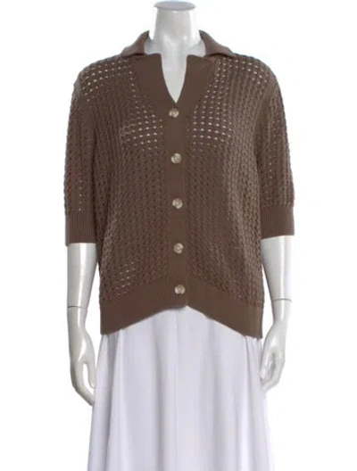 Pre-owned Varley V-neck Sweater In Brown