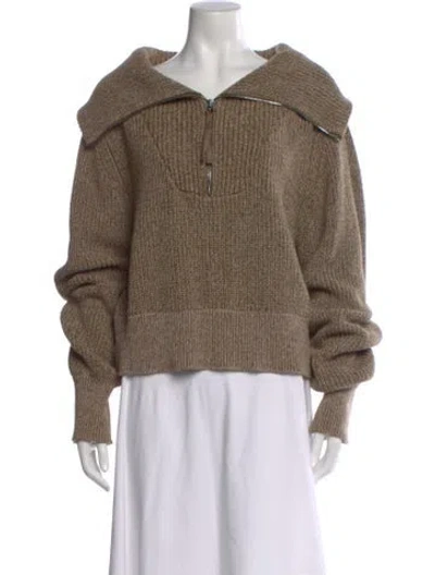 Pre-owned Varley V-neck Sweater In Brown