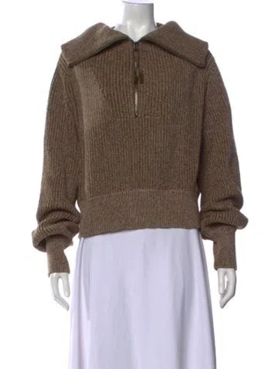 Pre-owned Varley V-neck Sweater In Brown