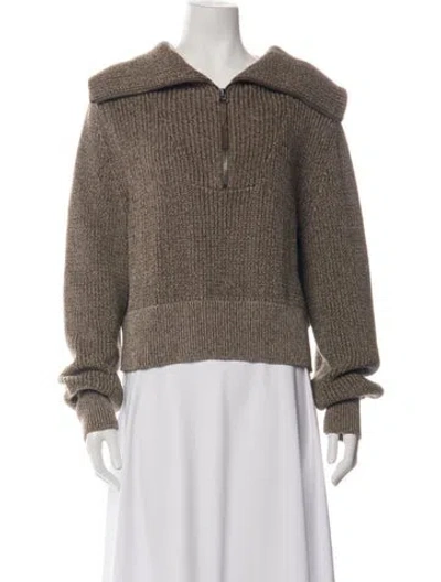 Pre-owned Varley V-neck Sweater In Brown