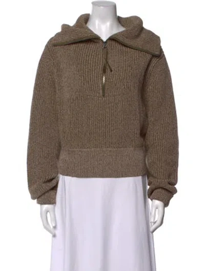 Pre-owned Varley V-neck Sweater In Brown