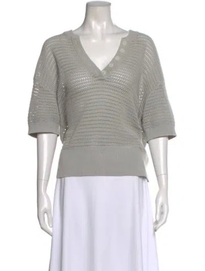 Pre-owned Varley V-neck Sweater In Gray