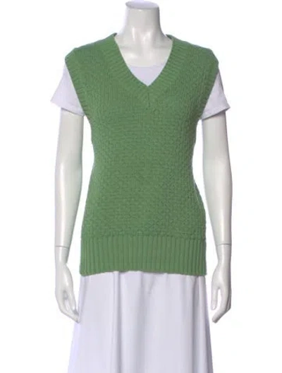 Pre-owned Varley V-neck Sweater In Green