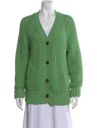 Pre-owned Varley V-neck Sweater In Green