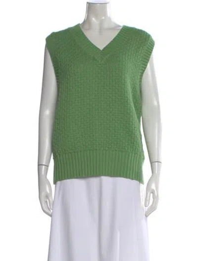 Pre-owned Varley V-neck Sweater In Green