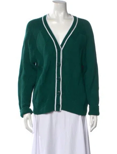 Pre-owned Varley V-neck Sweater In Green