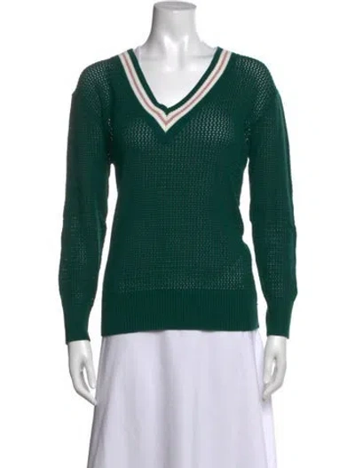 Pre-owned Varley V-neck Sweater In Green